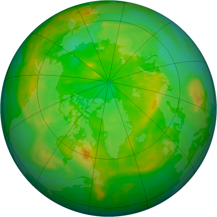 Arctic ozone map for 21 June 2000